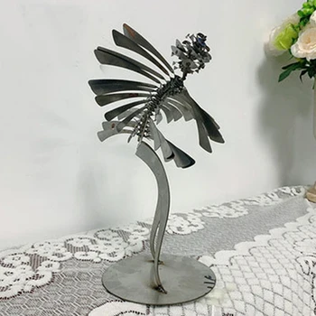 Unic Și Magic Om De Hârtie Metal Moară De Vânt Sculpturi Decor Muta Cu Vântul