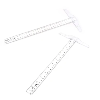 30cm Plastic Forma de T Riglă Transparentă Măsurători Drept Conducător Instrument de Măsură de Înaltă Calitate